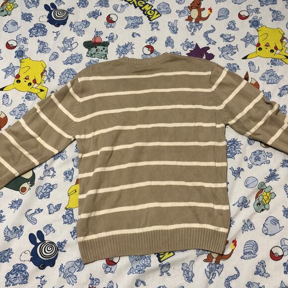 Vintage 2000s Bill Blass Tan Striped Sweater - Picture 3 of 4